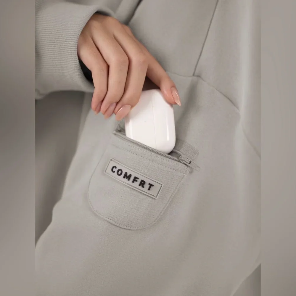 Comfrt Travel Hoodie in Stone - Picture 3 of 10